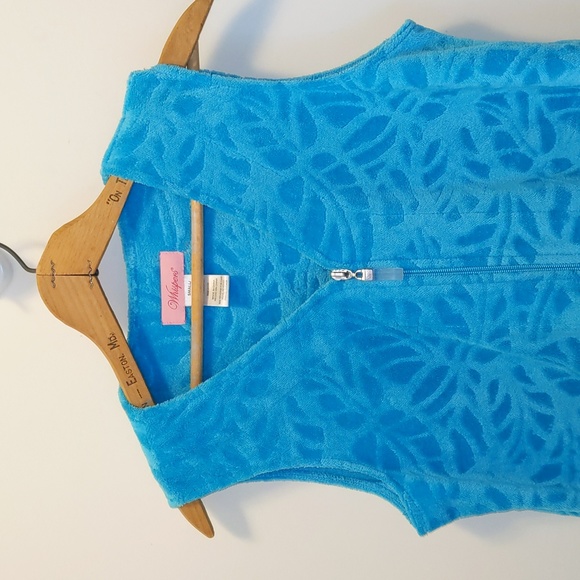 Whispers Size S Sleeveless Zip Front House Coat Robe Coverup w/Pockets - Picture 2 of 13